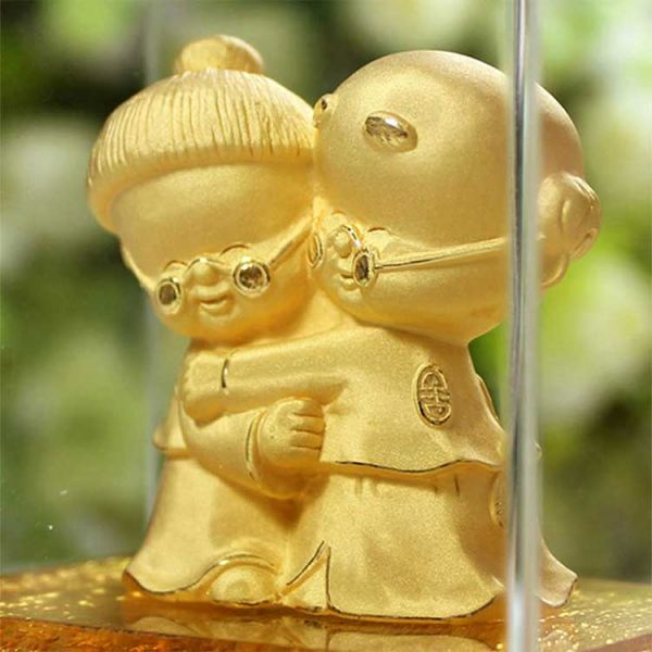 绒沙金摆件相依相伴