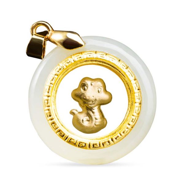 鼎云轩和田玉白玉时来运转生肖吊坠蛇