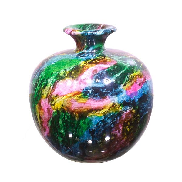 台湾花莲七彩玉聚宝盆摆件